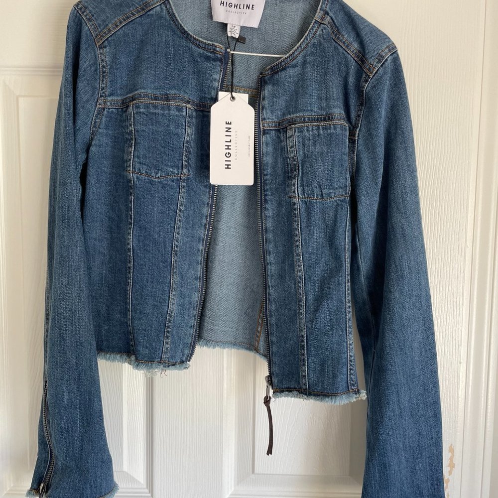 DENIM RACER JACKET - Picture 4 of 6